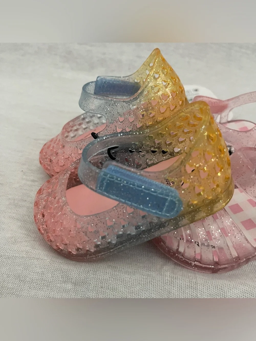 Wonder Nation Kids Glitter Jelly Sandals - Pink Multicolor Two Pack